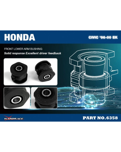 HARDRACE FRONT LOWER ARM COMPLIANCE BUSH HONDA, CIVIC, RD1-RD3 97-01, EK3/4/5/9, EJ6/7/8/9, EM1 : KYP PERFORMANCE HOUSE