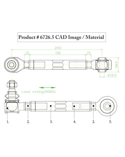 HARDRACE REAR TOE CONTROL ARM-ADJUSTABLE MITSUBISHI, LANCER EVO, CN9A, CP9A, CT9A, CZ4A : KYP PERFORMANCE HOUSE