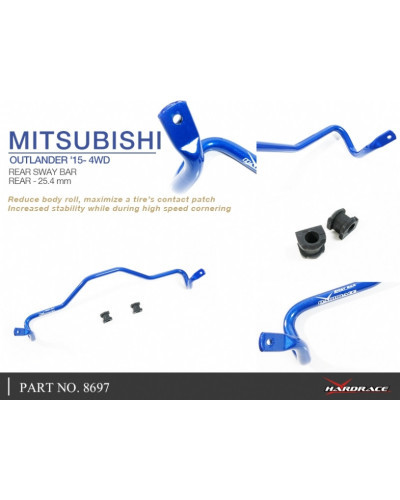 HARDRACE REAR SWAY BAR 25.4MM MITSUBISHI, ECLIPSE, OUTLANDER, 18-PRESENT, 12-PRESENT : KYP PERFORMANCE HOUSE