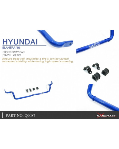 HARDRACE FRONT SWAY BAR 28MM HYUNDAI, ELANTRA, 16-PRESENT : KYP PERFORMANCE HOUSE