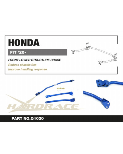 HARDRACE FRONT LOWER STRUCTURE BRACE HONDA FIT JAZZ '20- GR  : KYP PERFORMANCE HOUSE