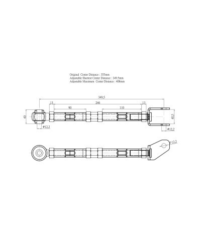 HARDRACE REAR TRACTION ROD TOYOTA, LEXUS, ALTEZZA, ARISTO, CROWN, CROWN MAJESTA, GS, IS, MARK II/CHASER, SC, XE10 99-05, JZS160 