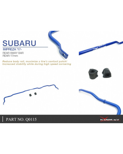 HARDRACE REAR SWAY BAR 17MM SUBARU, IMPREZA, GK/GT 17-PRESENT : KYP PERFORMANCE HOUSE