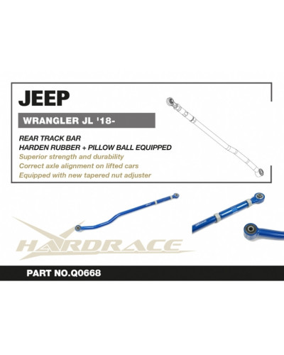 HARDRACE JEEP WRANGLER '18- JL REAR TRACK BAR ADJ LIFT 0-4" V2 : KYP PERFORMANCE HOUSE