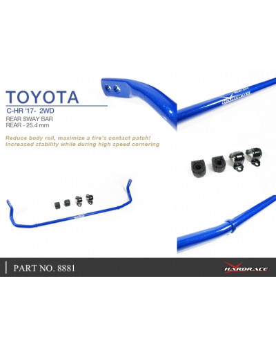 HARDRACE REAR SWAY BAR TOYOTA, CHR, COROLLA/ALTIS/AURIS, PRIUS, 17-PRESENT, AURIS E210 18-, XW50 15-PRESENT 2WD : KYP PERFORMANC