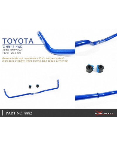 HARDRACE REAR SWAY BAR TOYOTA, CHR, COROLLA/ALTIS/AURIS, PRIUS, 17-PRESENT, AURIS E210 18-, XW50 15-PRESENT 4WD : KYP PERFORMANC