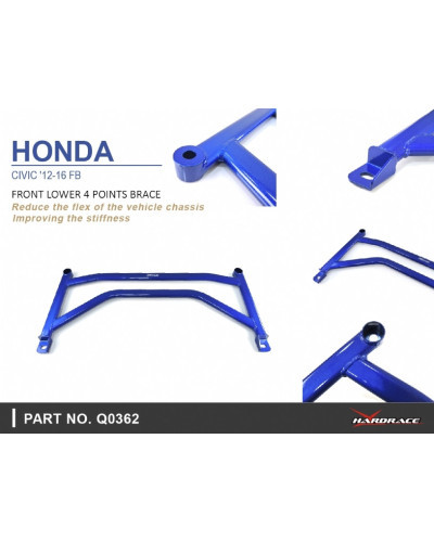 HARDRACE FRONT LOWER 4 POINTS BRACE HONDA, CIVIC, FG, FB : KYP PERFORMANCE HOUSE