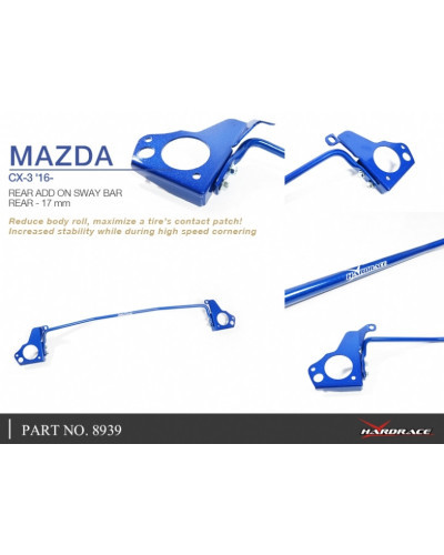 HARDRACE 17MM REAR ADD ON SWAY BAR MAZDA, CX3, DK 15- : KYP PERFORMANCE HOUSE