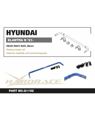 HARDRACE 28MM REAR SWAY BAR HYUNDAI, ELANTRA N '21- : KYP PERFORMANCE HOUSE