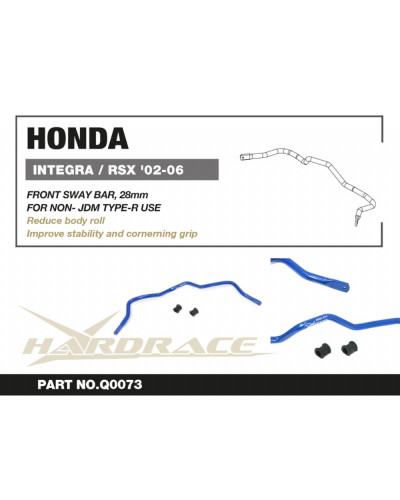 HARDRACE FRONT SWAY BAR, HONDA, INTEGRA, DC5 02-06 : KYP PERFORMANCE HOUSE