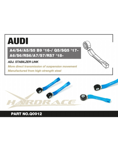 HARDRACE AUDI A4/S4/A5/S5 B9 '16-/ Q5/SQ5 '17-/A6/S6/RS6/A7/S7/RS7 '18- REAR ADJ. STABILIZER LINK : KYP PERFORMANCE HOUSE