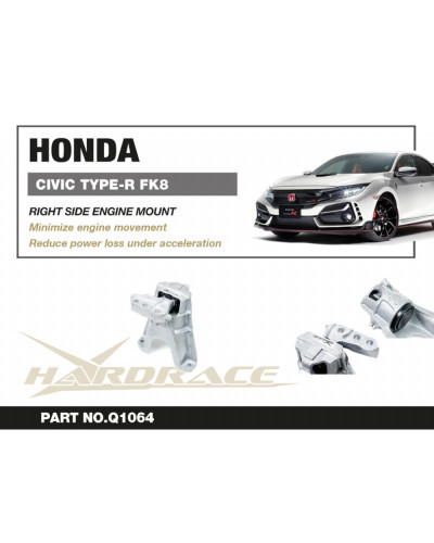 HARDRACE HONDA CIVIC TYPE-R  '17- FK8 HARDENED ENGINE MOUNT, RH : KYP PERFORMANCE HOUSE |FAST SHIPPING JDM CAR PARTS UPGRAD PRO 