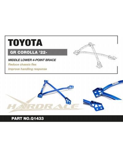 HARDRACE  MIDDLE LOWER 4-POINT BRACE TOYOTA GR COROLLA 22+ : KYP PERFORMANCE HOUSE