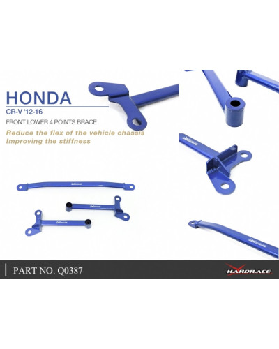 HARDRACE FRONT LOWER 4 POINTS BRACE HONDA, CRV RM1/RM3/RM4 12-16 : KYP PERFORMANCE HOUSE