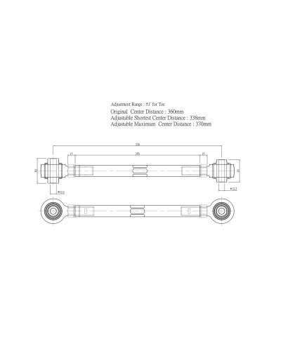 HARDRACE REAR LOWER ARM-ADJUSTABLE MITSUBISHI, LANCER EVO, CZ4A : KYP PERFORMANCE HOUSE