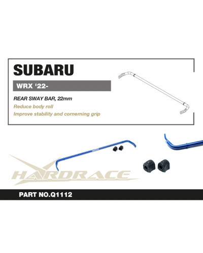 HARDRACE REAR SWAY BAR, SUBARU, WRX '22- : KYP PERFORMANCE HOUSE