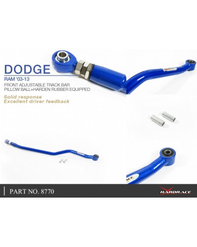 HARDRACE FRONT ADJUSTABLE TRACK BAR (PILLOW BALL+HARDENED RUBBER) DODGE, RAM, 2500 03-07 : KYP PERFORMANCE HOUSE