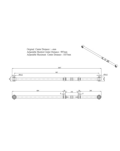 HARDRACE REAR ADJUSTABLE PANHARD ROD MITSUBISHI, PAJERO SPORT/MONTERO, 08-16 : KYP PERFORMANCE HOUSE