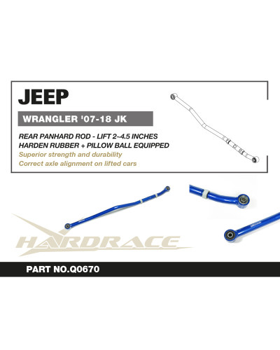 HARDRACE JEEP WRANGLER '07-18 JK V2 REAR ADJUSTABLE TRACK BAR LIFT 0-4.5"  : KYP PERFORMANCE HOUSE