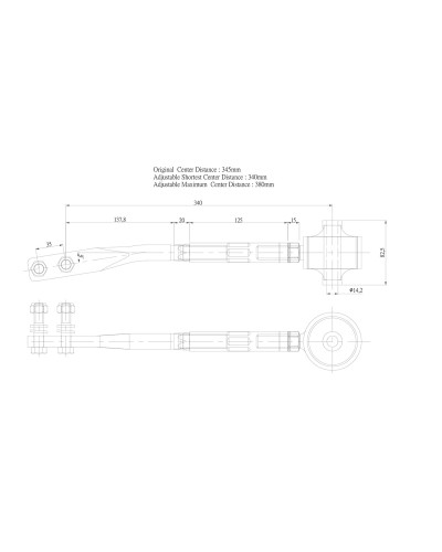 HARDRACE FRONT TENSION/CASTER ROD NISSAN, SKYLINE, R32 GTR, R33, R34 GTT AWD : KYP PERFORMANCE HOUSE