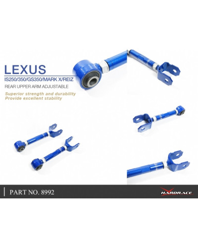 HARDRACE REAR UPPER ARM ADJUSTABLE TOYOTA, LEXUS, GS, IS, MARK X/REIZ, GRX120 04-09, GRX13X 09-, XE20 06-13, GRS19 : KYP PERFORM