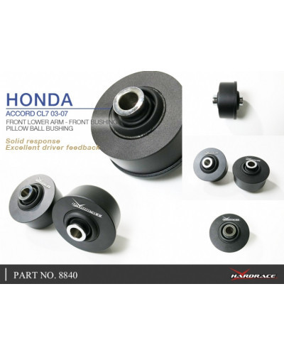 HARDRACE FRONT BUSHING FRONT LOWER ARM (PILLOW BALL), HONDA, ACCORD TL, EURO, TSX, CL7/8/9, CL9, UA6 04-08, UC1 : KYP PERFORMANC