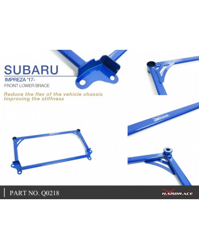 HARDRACE FRONT LOWER BRACE SUBARU, IMPREZA, XV, GK/GT 17-PRESENT, GT 17-PRESENT, SK 18-PRESENT : KYP PERFORMANCE HOUSE