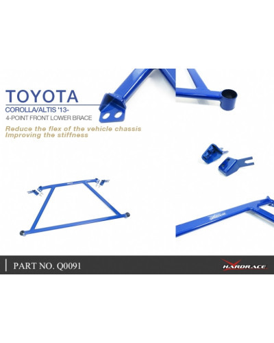 HARDRACE 4-POINT FRONT LOWER BRACE TOYOTA, COROLLA/ALTIS/AURIS, E170 13-18 : KYP PERFORMANCE HOUSE