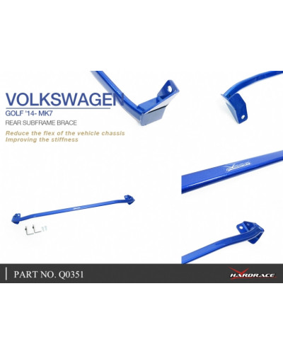 HARDRACE REAR SUBFRAME BRACE VOLKSWAGEN, GOLF, MK7, A7, TYP 5G 14- : KYP PERFORMANCE HOUSE