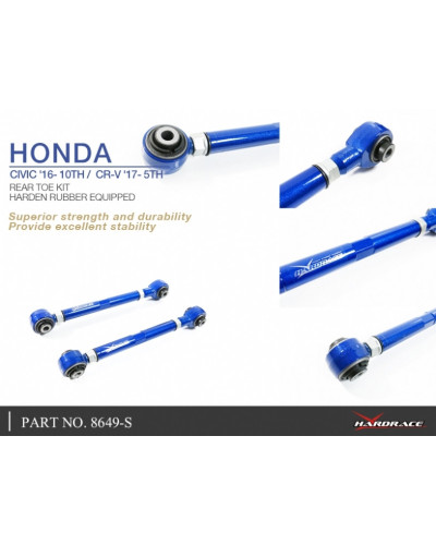 HARDRACE REAR TOE KIT HONDA, CIVIC, CIVIC, FK8 FL5 TYPE-R, FC, 17- : KYP PERFORMANCE HOUSE |FAST SHIPPING JDM CAR PARTS UPGRAD