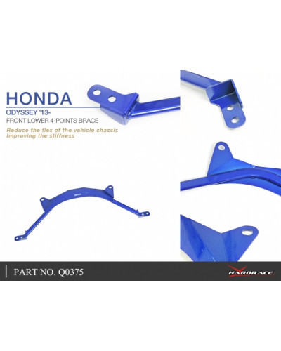 HARDRACE FRONT LOWER 4-POINTS BRACE HONDA, ODYSSEY JDM, RC1/2 : KYP PERFORMANCE HOUSE