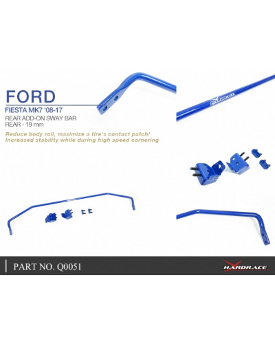 HARDRACE REAR ADD-ON SWAY BAR FIESTA, MK6 08-17 : KYP PERFORMANCE HOUSE