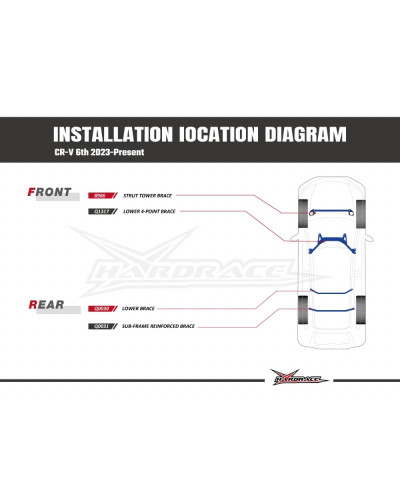 HARDRACE 4 POINT FRONT LOWER BRACE HONDA CR-V 23-  : KYP PERFORMANCE HOUSE