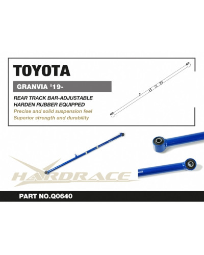 HARDRACE TOYOTA GRANVIA/GRANACE '19- REAR TRACK BAR-ADJUSTABLE : KYP PERFORMANCE HOUSE