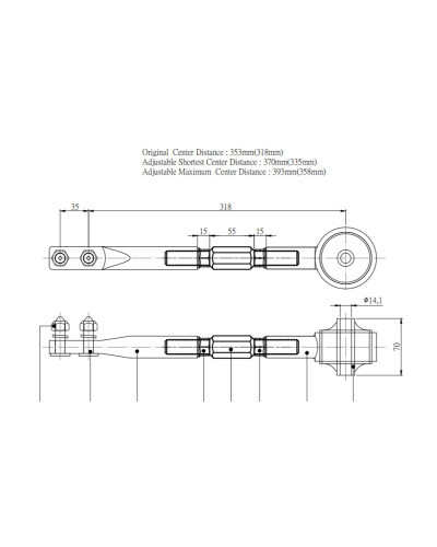 HARDRACE HEAVY DUTY TENSION/CASTER ROD NISSAN SILVIA S14 S15 200SX SKYLINE R33 R34 GTS-T GT-T : KYP PERFORMANCE HOUSE