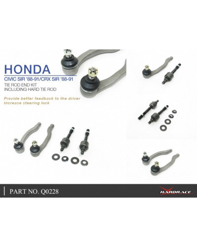 HARDRACE TIE ROD END KIT HONDA, CIVIC, CRX, EF6/7/8 : KYP PERFORMANCE HOUSE