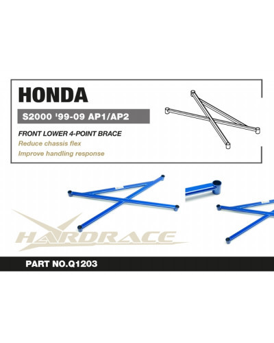 HARDRACE FRONT LOWER 4-POINT BRACE HONDA, S2000 AP1/AP2 '99-09 : KYP PERFORMANCE HOUSE