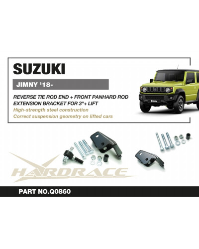 HARDRACE SUZUKI JIMNY '18- REVERSE TIE ROD END + FRONT PANHARD ROD EXTENSION BRACKET : KYP PERFORMANCE HOUSE