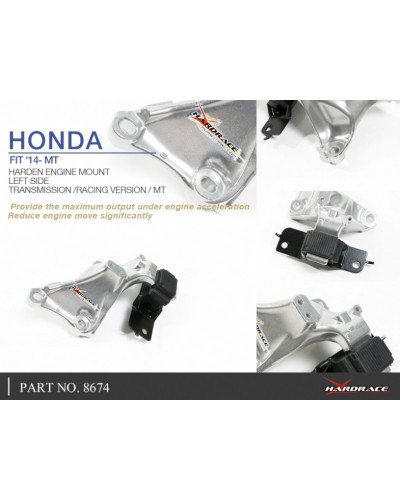 HARDRACE LEFT SIDE HARDENED ENGINE MOUNT (TRANSMISSION, Race Version) HONDA, JAZZ/FIT, GK3/4/5/6 : KYP PERFORMANCE HOUSE