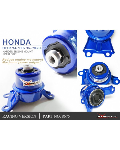 HARDRACE Race Version ENGINE MOUNT (RIGHT SIDE) HONDA, JAZZ/FIT, HRV, 14-PRESENT, GK3/4/5/6 : KYP PERFORMANCE HOUSE