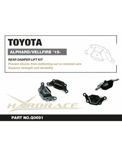 HARDRACE TOYOTA ALPHARD '15-/VELLFIRE '15- REAR DAMPER LIFT KIT  : KYP PERFORMANCE HOUSE