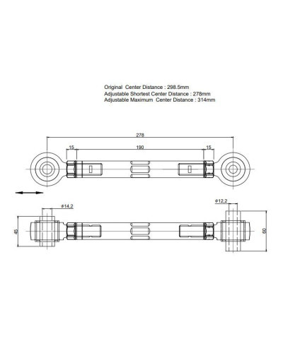 HARDRACE REAR TOE CONTROL ARM AUDI, SEAT, SKODA, VOLKSWAGEN, A3, ALTEA, BEETLE, CADDY, CC, EOS, GOLF, JETTA, LEON, OCTAVIA, PASS