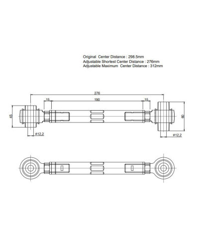 HARDRACE REAR TOE CONTROL ARM AUDI, SKODA, VOLKSWAGEN, A3, GOLF, GOLF R, KAROQ, KODIAQ, OCTAVIA, PASSAT, SUPERB, TIGUAN, TOURAN,