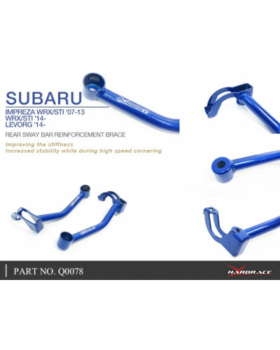 HARDRACE REAR SWAY BAR REINCEMENT BRACE SUBARU, IMPREZA, LEVORG, 14 -, STI GE-GR 07-13, WRX GE-GR 07-13, WRX/STI VA 14- : KYP PE