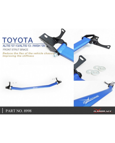 HARDRACE FRONT STRUT BAR TOYOTA, COROLLA/ALTIS/AURIS, WISH, E140 06-13, E170 13-18, ZGE20 09-17 : KYP PERFORMANCE HOUSE