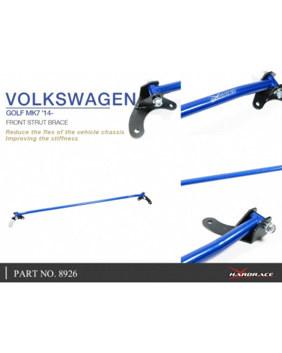 HARDRACE FRONT STRUT BAR VOLKSWAGEN, GOLF, GOLF R, MK7 14-ON, MK7, A7, TYP 5G 14- : KYP PERFORMANCE HOUSE