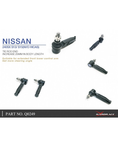 HARDRACE TIE ROD END (INCREASE 25MM IN BODY LENGTH) NISSAN, SILVIA, S14/S15 : KYP PERFORMANCE HOUSE