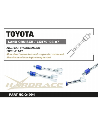 HARDRACE REAR ADJ. STABILIZER LINK TOYOTA LAND CRUSIER '98-07, LEXUS LX470 '98-07  : KYP PERFORMANCE HOUSE