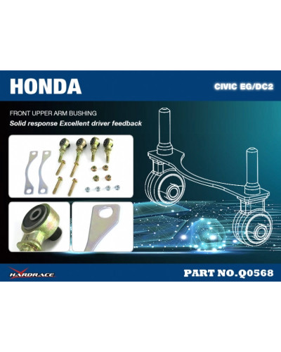 HARDRACE FRONT UPPER ARM BUSHING-OFFSET FUNCTION, HONDA, CIVIC, INTEGRA, DC2 94-01, EG, EH, EJ1/2 : KYP PERFORMANCE HOUSE