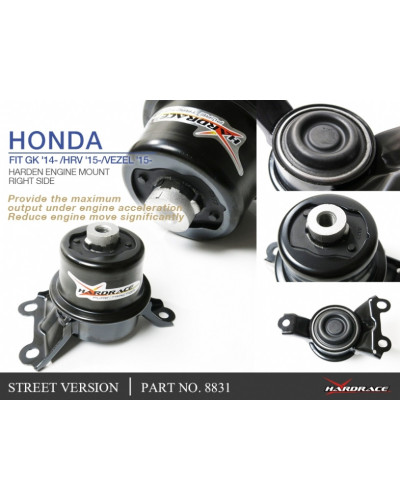 HARDRACE RIGHT SIDE ENGINE MOUNT STREET USE HONDA, JAZZ/FIT, HRV, 14-PRESENT, GK3/4/5/6 : KYP PERFORMANCE HOUSE